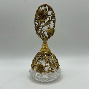 Vintage Antique Floral Dogwood Glass Matson Perfume Bottle Decor Collectible